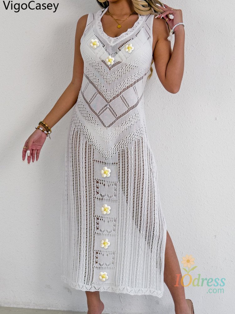 IO Dress VigoCasey 2025 Sexy Women Ruffle Bikini Cove Up Solid Lady Strap Long Beach Dress Female Sleeveless Brazilian Swimsuit Cover-Ups