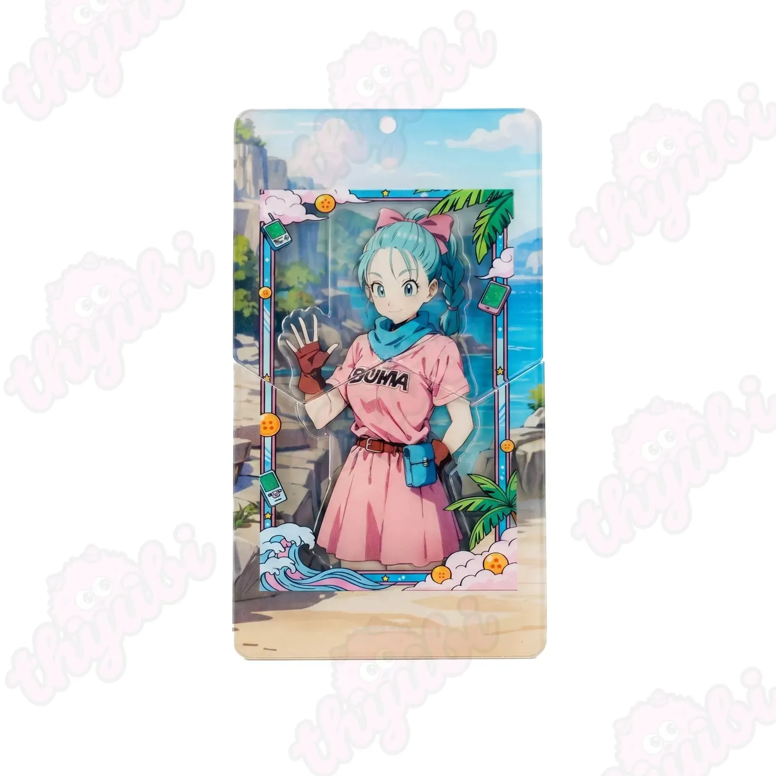 Blue haired Anime Girl Acrylic Keychain and Refrigerator Magnet &ndash; Backpack Accessory and Anime Fan Gift - thyubioffcial