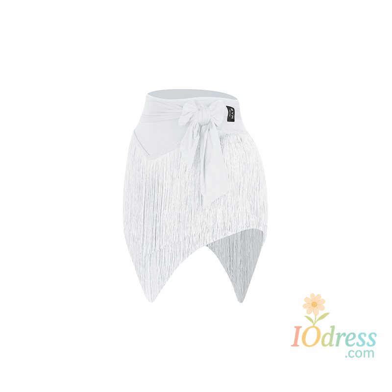 IO Dress ZYM Latin Dance Clothes Summer Women Practice Wear White Black Tops Fringe Skirt Adult Rumba Samba Dance Show Costume DNV23658