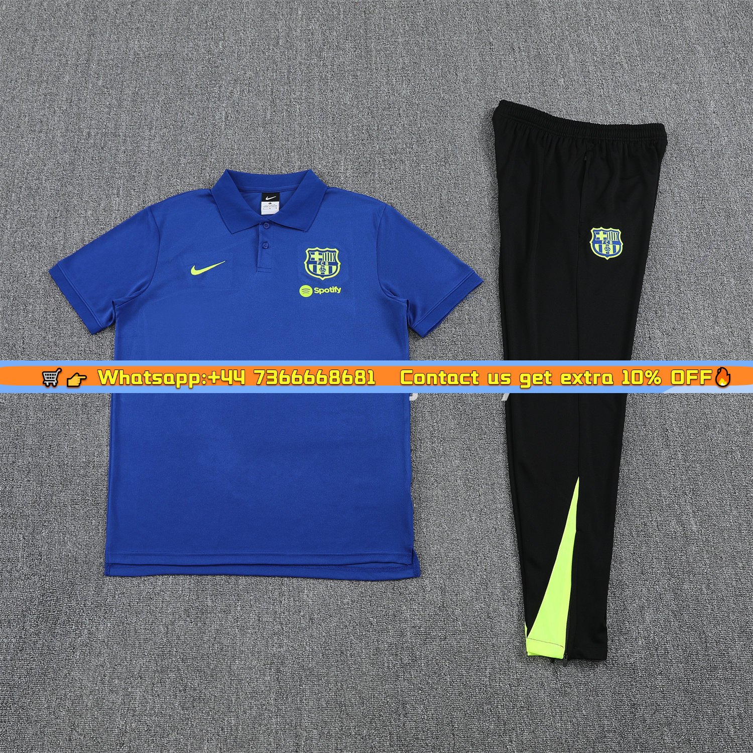 B.A.R.S.A 25-26 POLO Short-Sleeve Training Set - Blue Top and Black Pants
