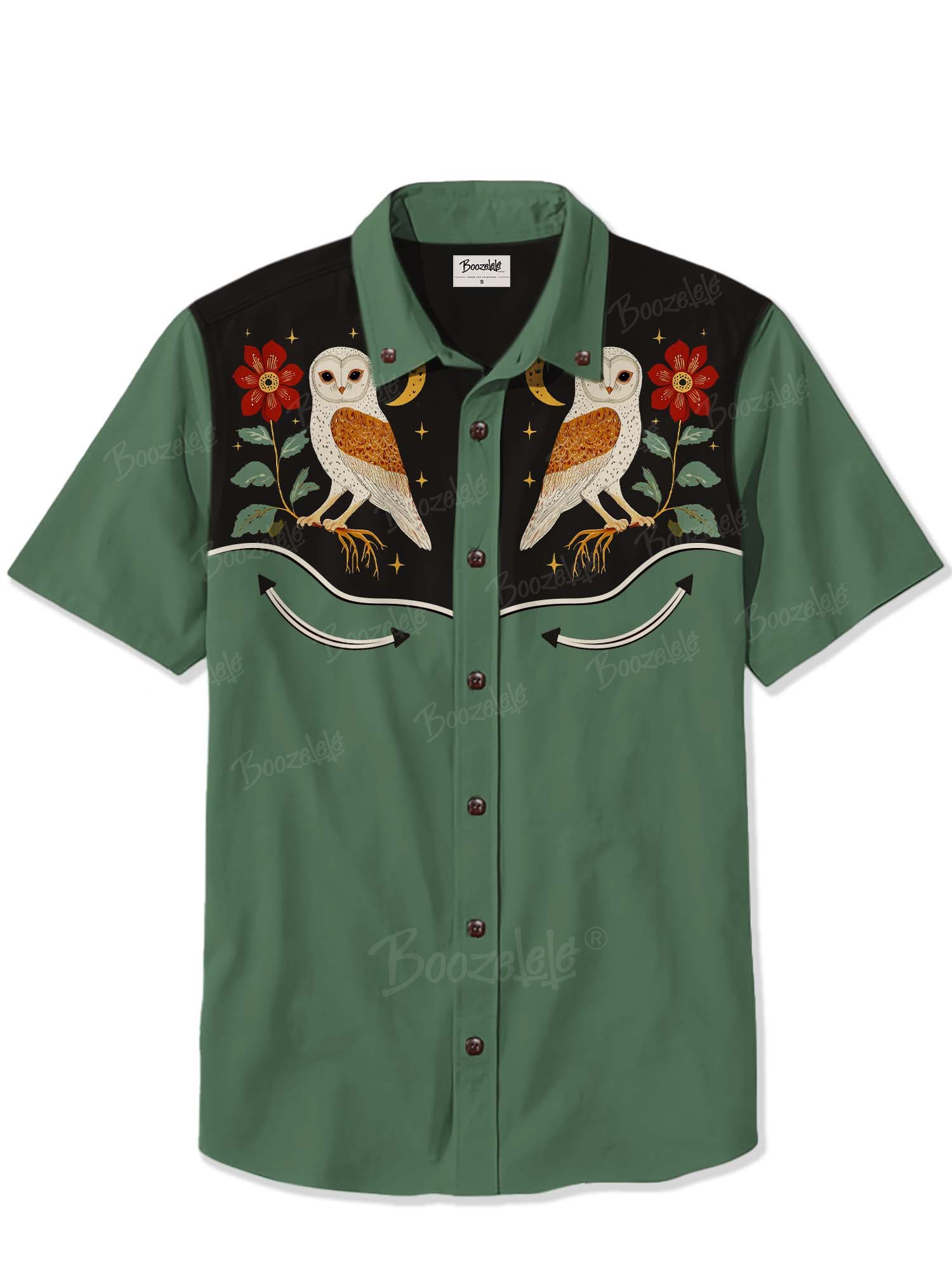 Flower And Owl - 100% Cotton Shirt