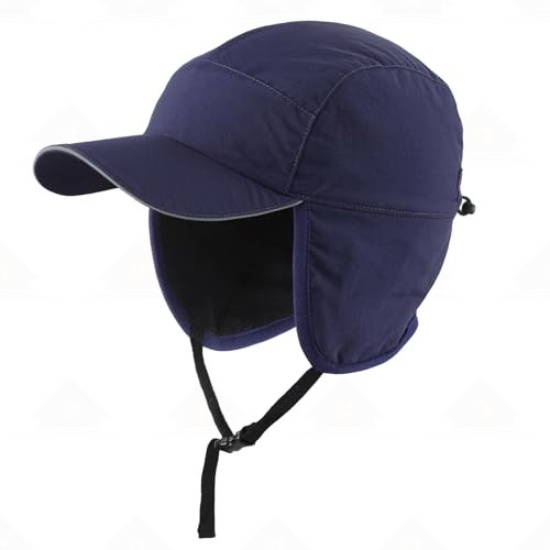 Home Prefer Mens Winter Hat with Earflaps Baseball Hat Warm Fleece Lined Earflaps Water Resistant Trapper Hat with Visor