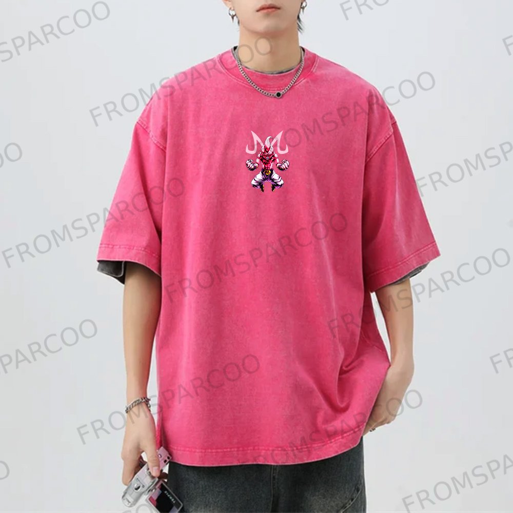 Oversized vintage batik Dragon Ball BUU anime double-sided print T-shirt