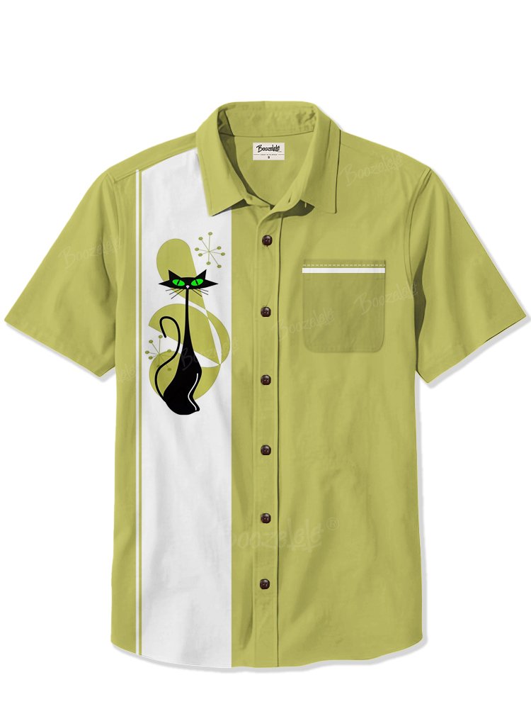1950s Atomic Cat - 100% Cotton Shirt