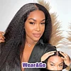 Glueless kinky Yaki straight 200% density brazilian black wigs