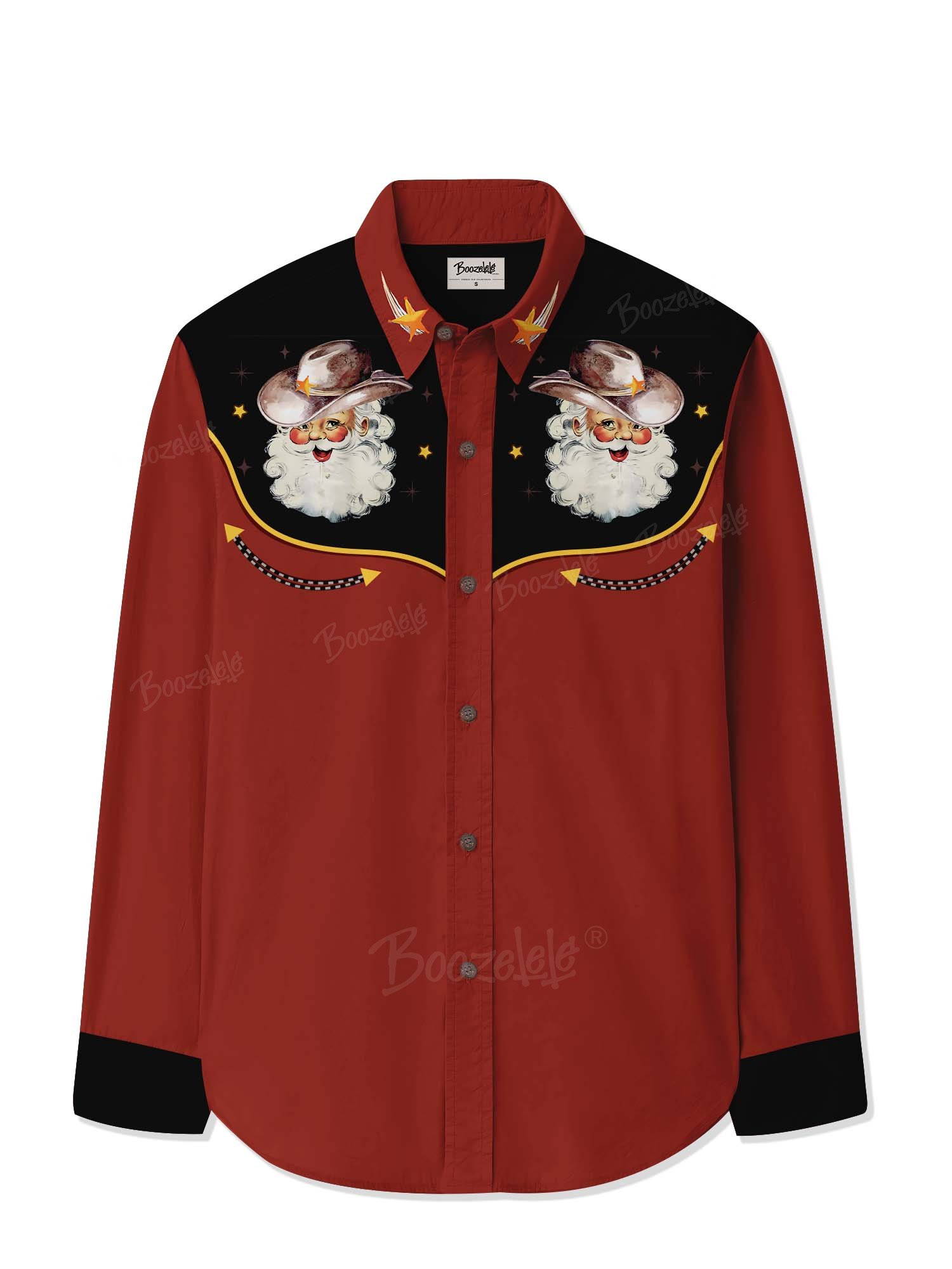 Christmas Santa Cowboy - 100% Cotton Long Sleeves Shirt