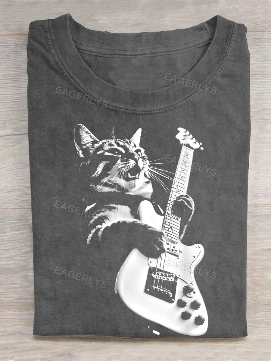 Eagerlys Cat Playing Guitar-1 T-shirt Eagerlys