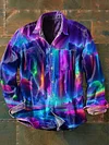 Unisex Colorful Fluorescent Waterfall Abstract Print Design T-Shirt