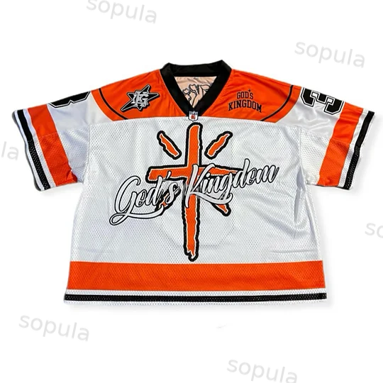 Sopula God's Kingdom Graphics Blokette Blokecore Jerseychic V-Neck T-Shirt