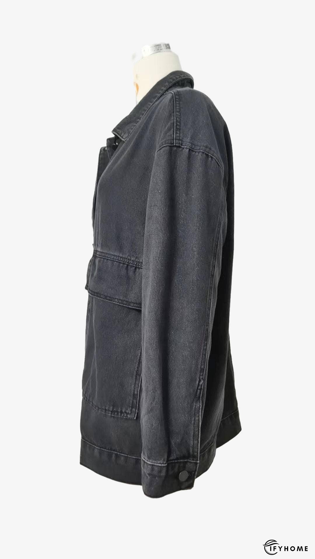 Retro Denim Long Sleeves Cargo Jacket With Pockets | IFYHOME