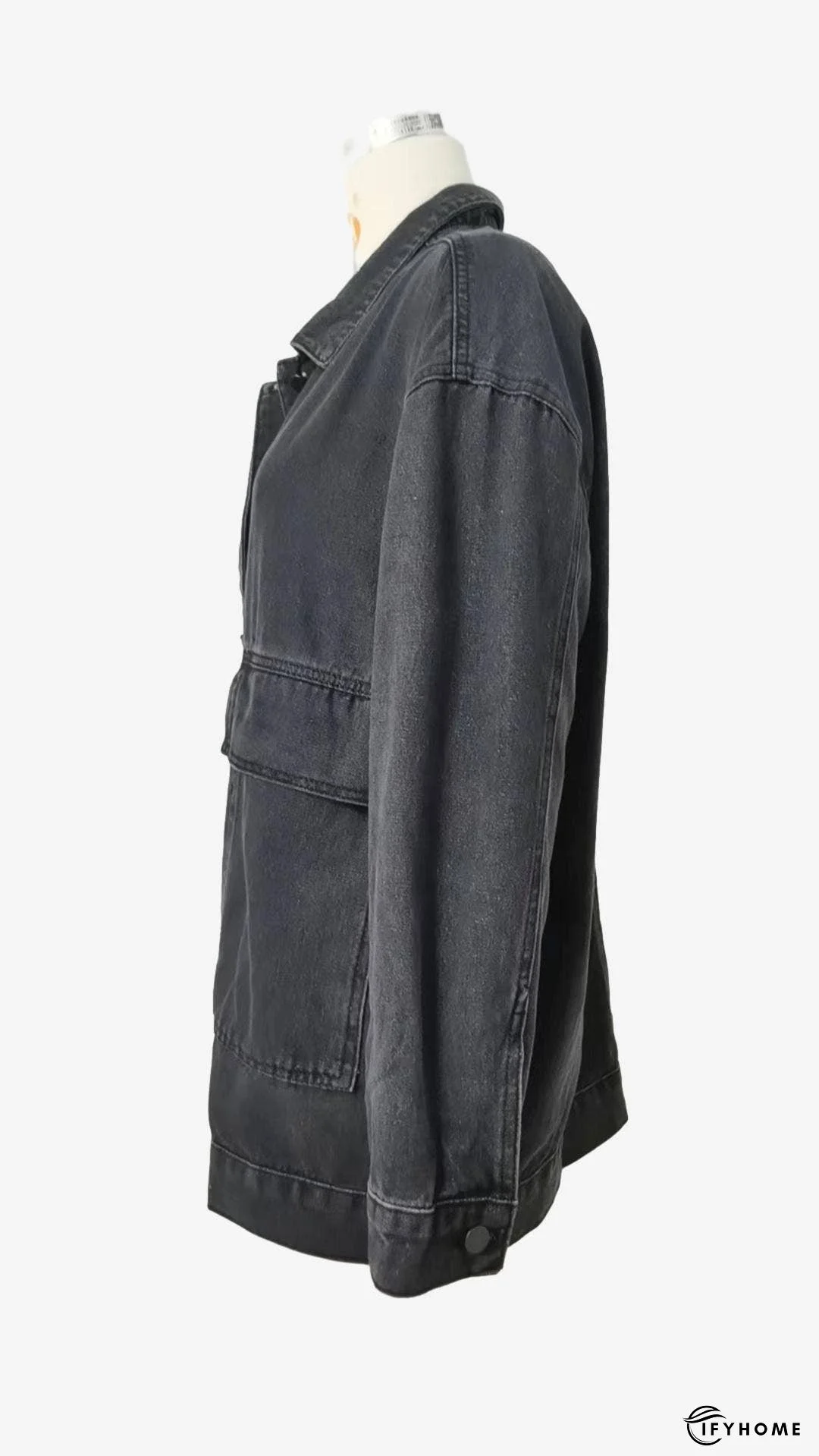 Retro Denim Long Sleeves Cargo Jacket With Pockets | IFYHOME