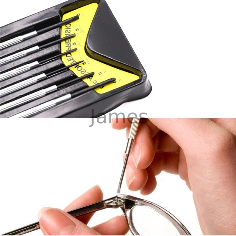 COLOUR_MAX 6Pcs  Multifunction Small Screwdriver Set With Slotted Phillips Bits For Watch Glasses Screw Driver Repair Tools (White) dianjiang James Yang