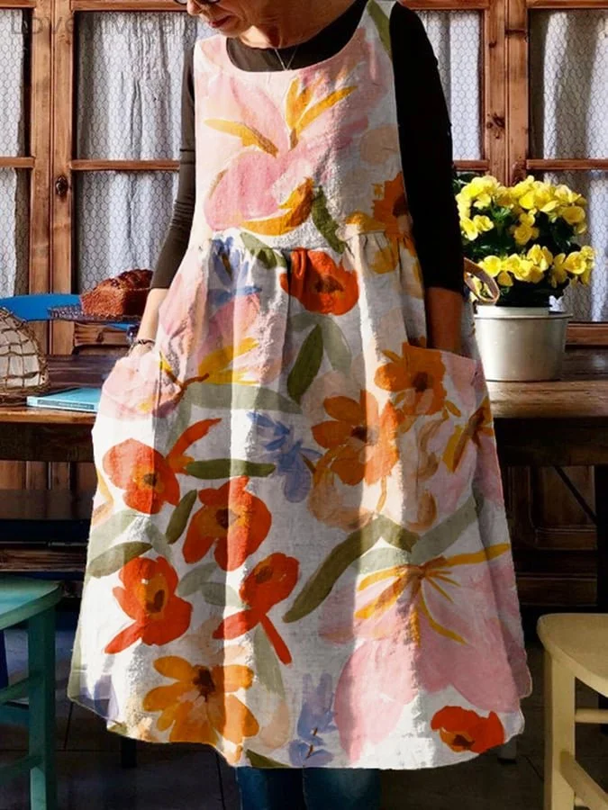 Women's Art Floral Casual Dress