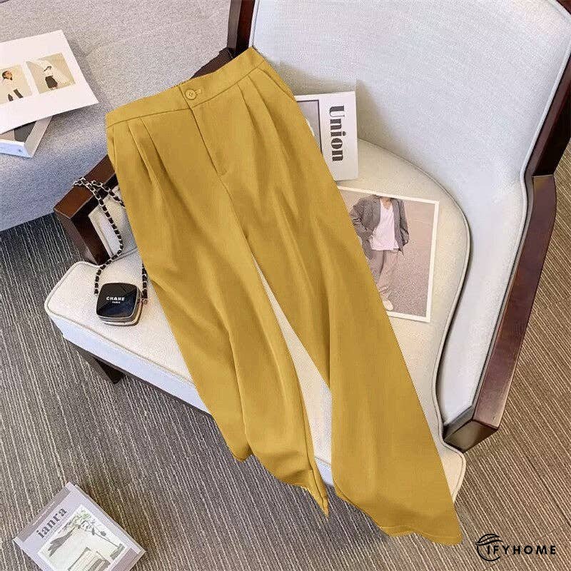 Relaxed Fit Solid Color Casual Wide Leg Pants | IFYHOME