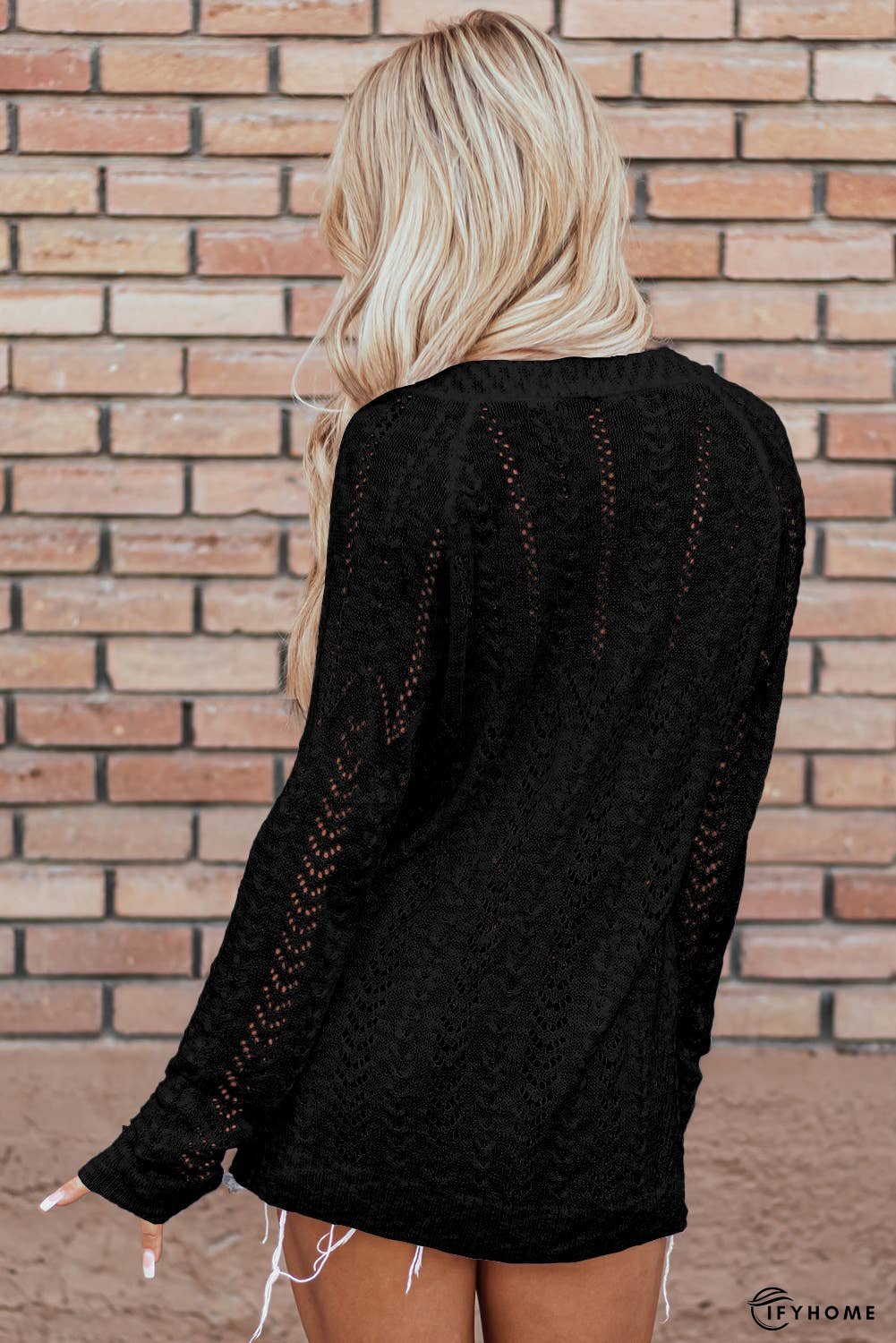 Solid Open Knit Cardigan | IFYHOME