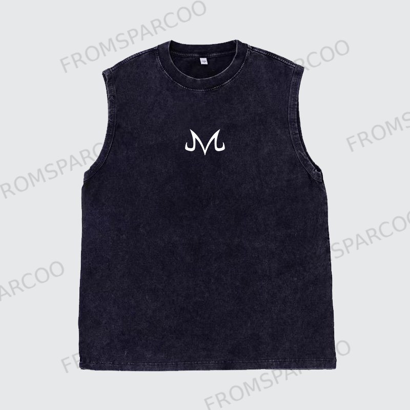 Casual Batik Washed Dragon Ball Anime Buu Simple Printed Tank Top
