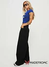 Naylor Wide Leg Jeans Washed Black Denim Petite