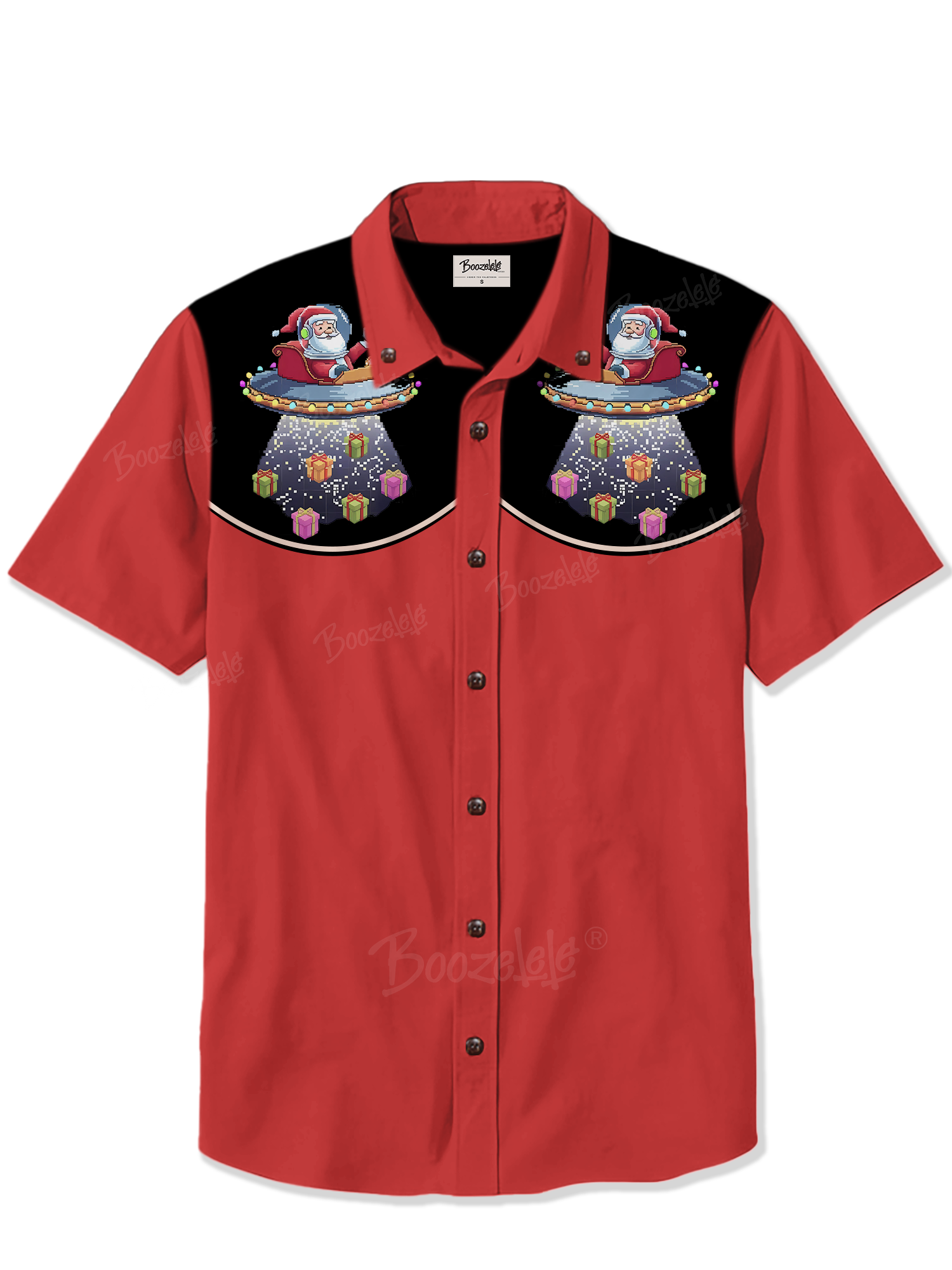 Santa Claus Rides UFO To Deliver Gifts - 100% Cotton Shirt