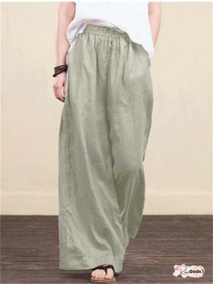 New Women's Loose Wide-legged Pants Fashion Temperament Cotton Pants