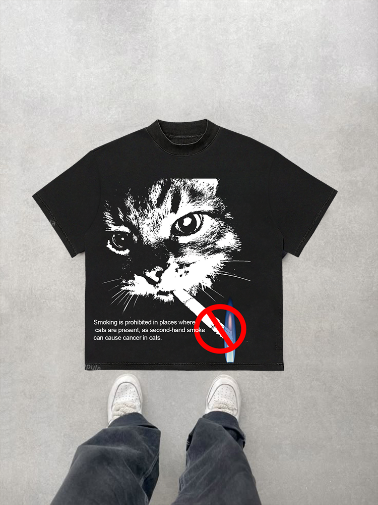 Stop Second-hand Smoke Cats Graphic T-shirt