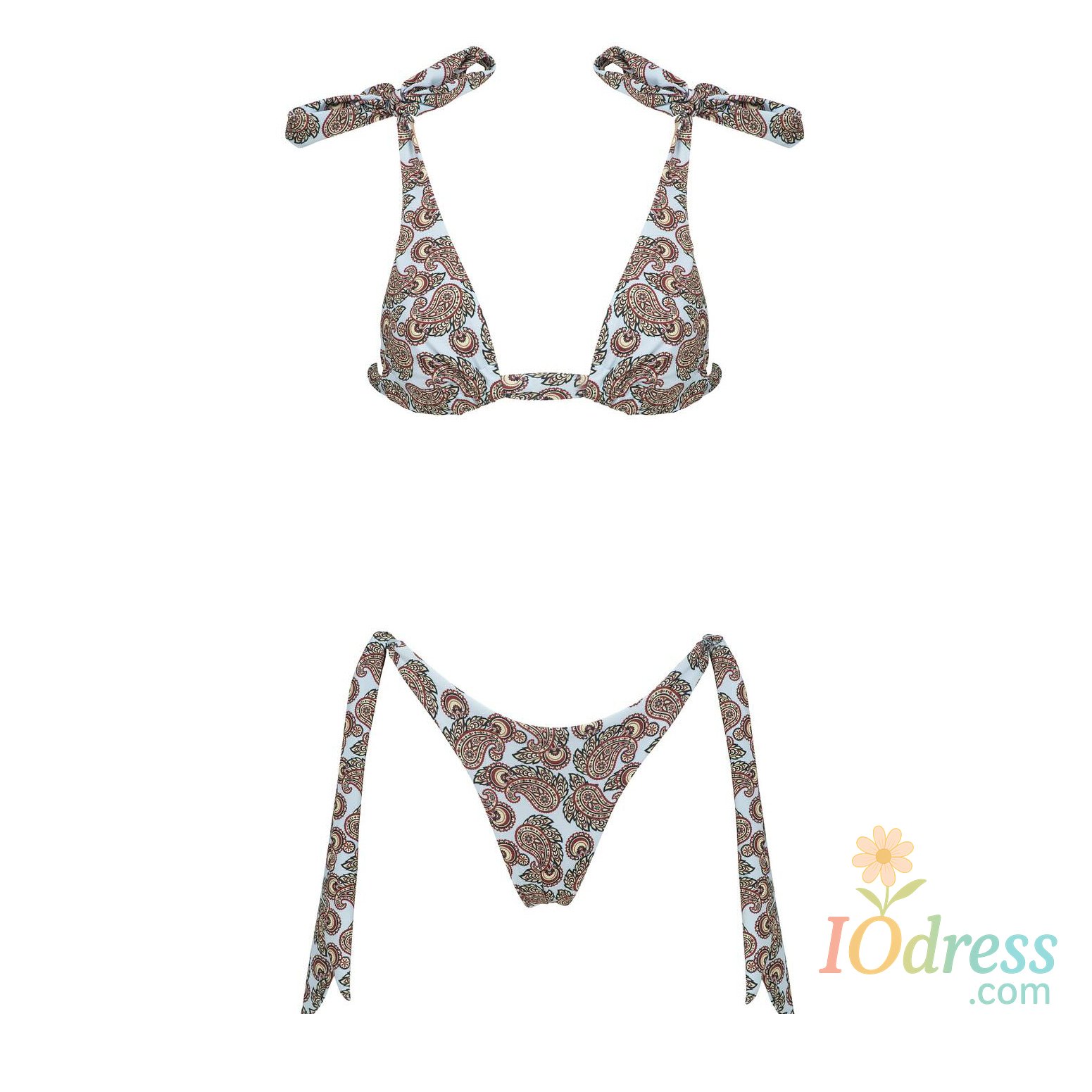 IO Dress Two Pieces Bikini Set Women Sexy Swimsuit Bandeau Biquini Push Up Swimwear Shoulder Ties Bathing Suits Beachwear Print Pants