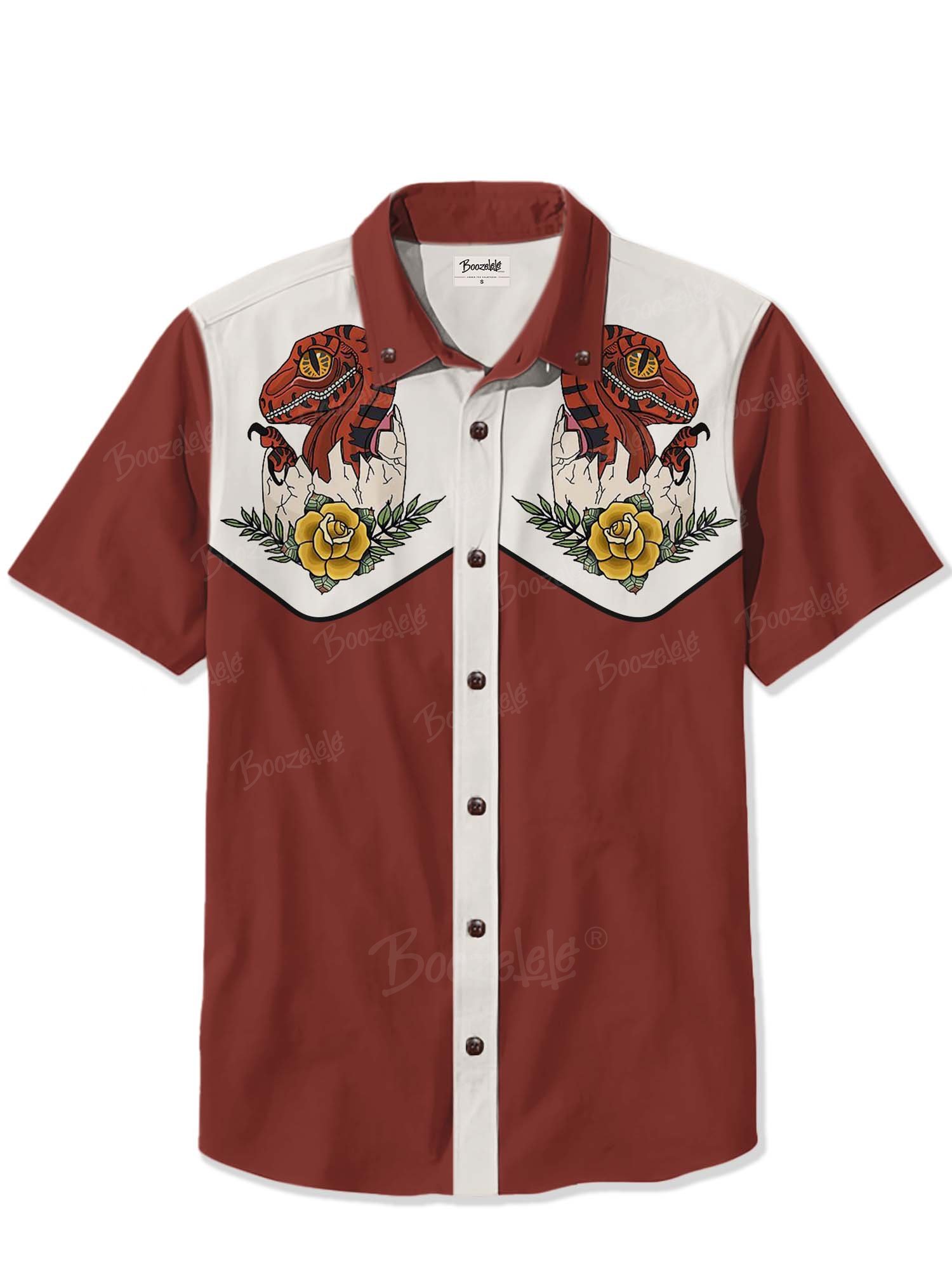 Tattoo Flowers And Dinosaur Egg - 100% Cotton Shirt