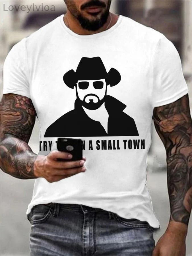 Men's Rip Try That In A Small Town Print T-Shirt