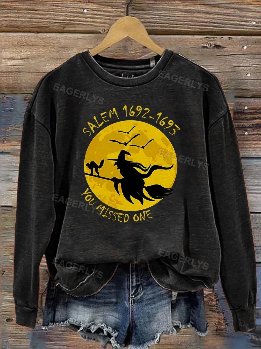 Eagerlys Halloween Salem 1692-1693 You Missed One Print Casual Sweatshirt Eagerlys