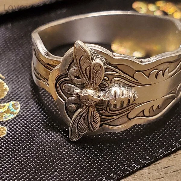 Vintage Bee Spoon Silver Ring