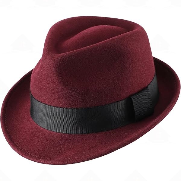 Home Prefer Men's Wool Felt Winter Hat Short Brim Fedora Hat
