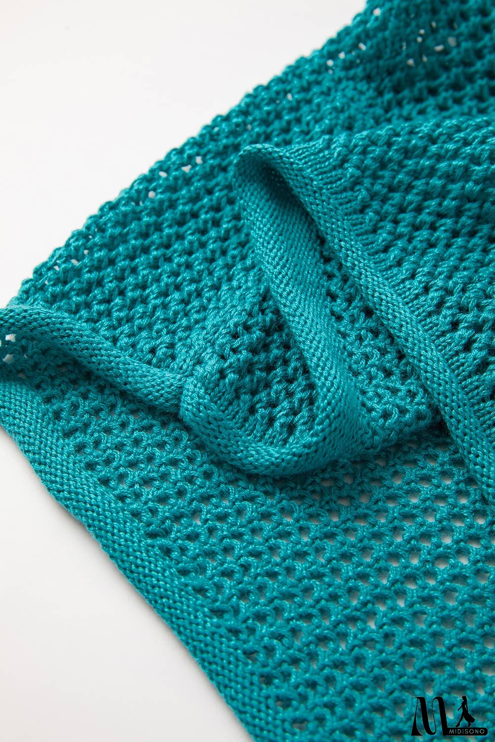 Big Flower Hollowed Knit Drop Shoulder Sweater