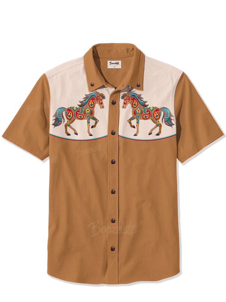 Colored Brown Pony - 100% Cotton Shirt