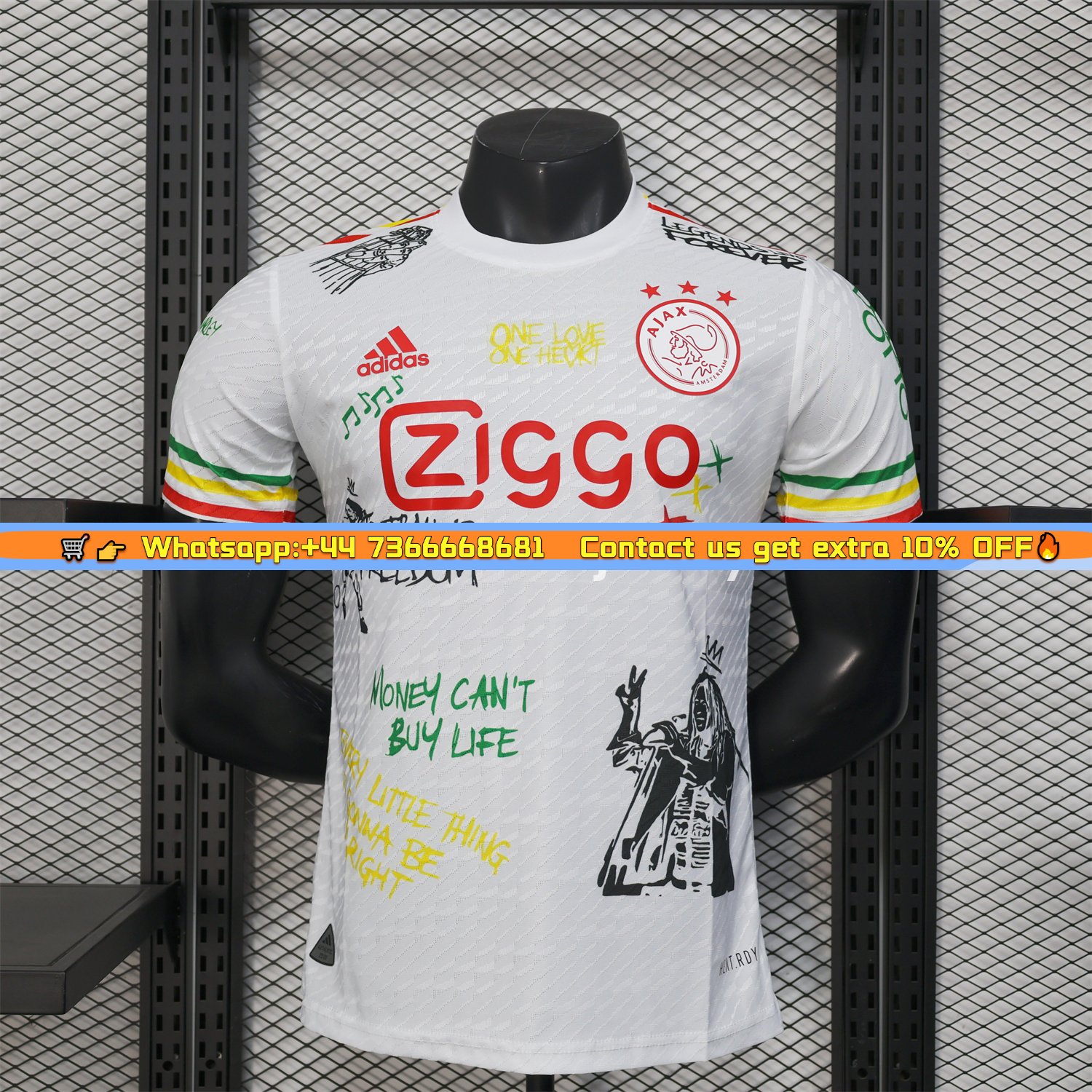 Ajax x B-O-B Marly 2025-26 40th White Special Edition Jersey - Player Version