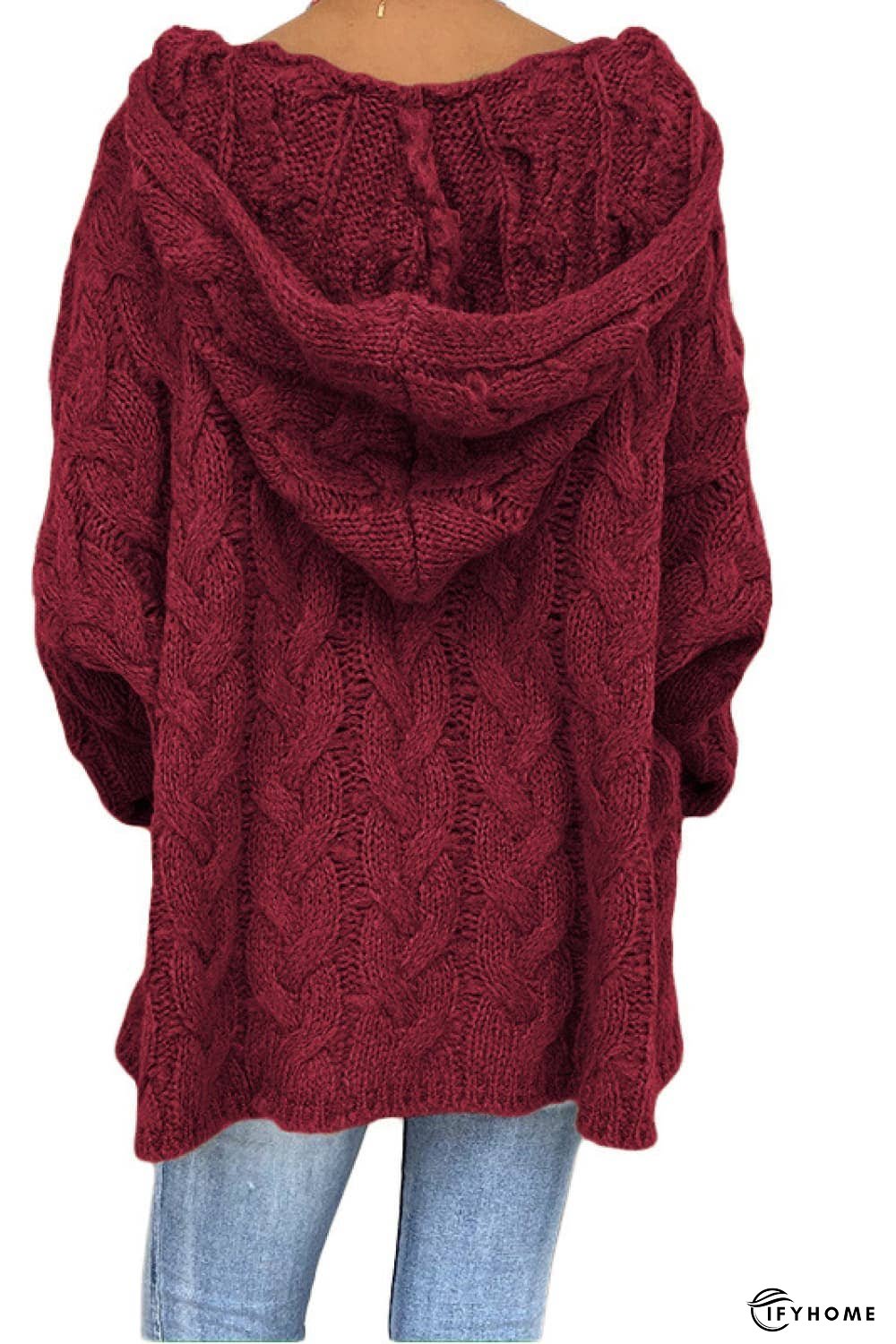 Cable-Knit Hooded Sweater | IFYHOME