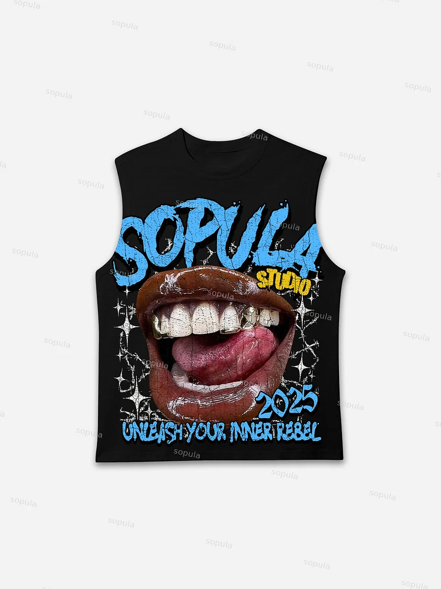 Sopula Lip Print Tank Top
