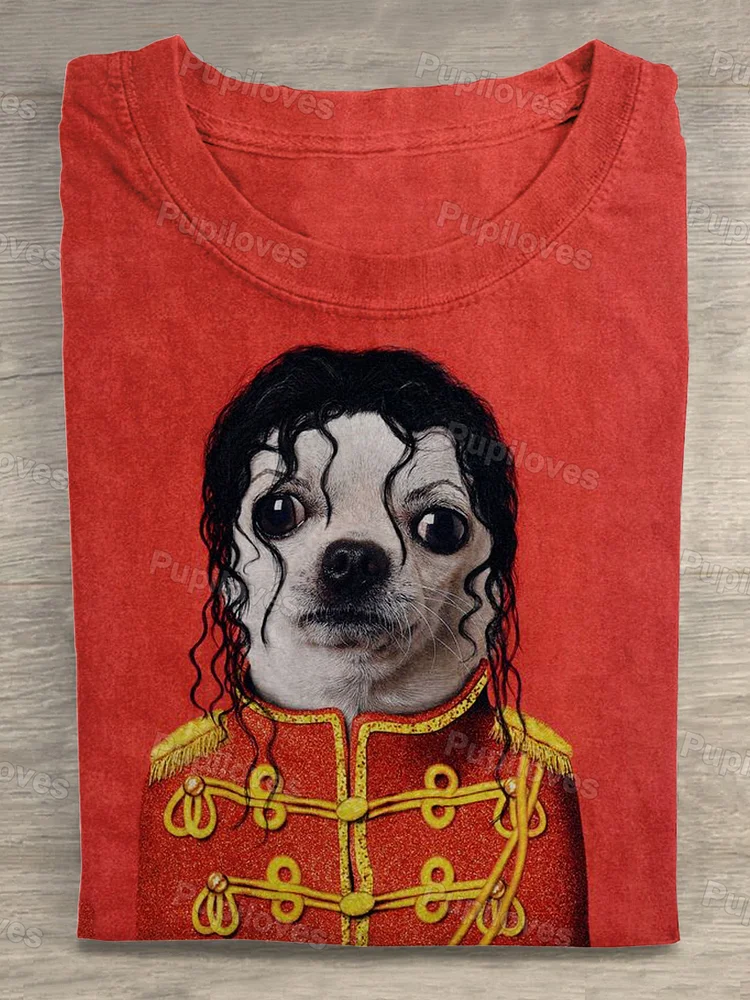 Pupiloves Pupiloves  Funny Pet Portrait Dog Art Print T-shirt