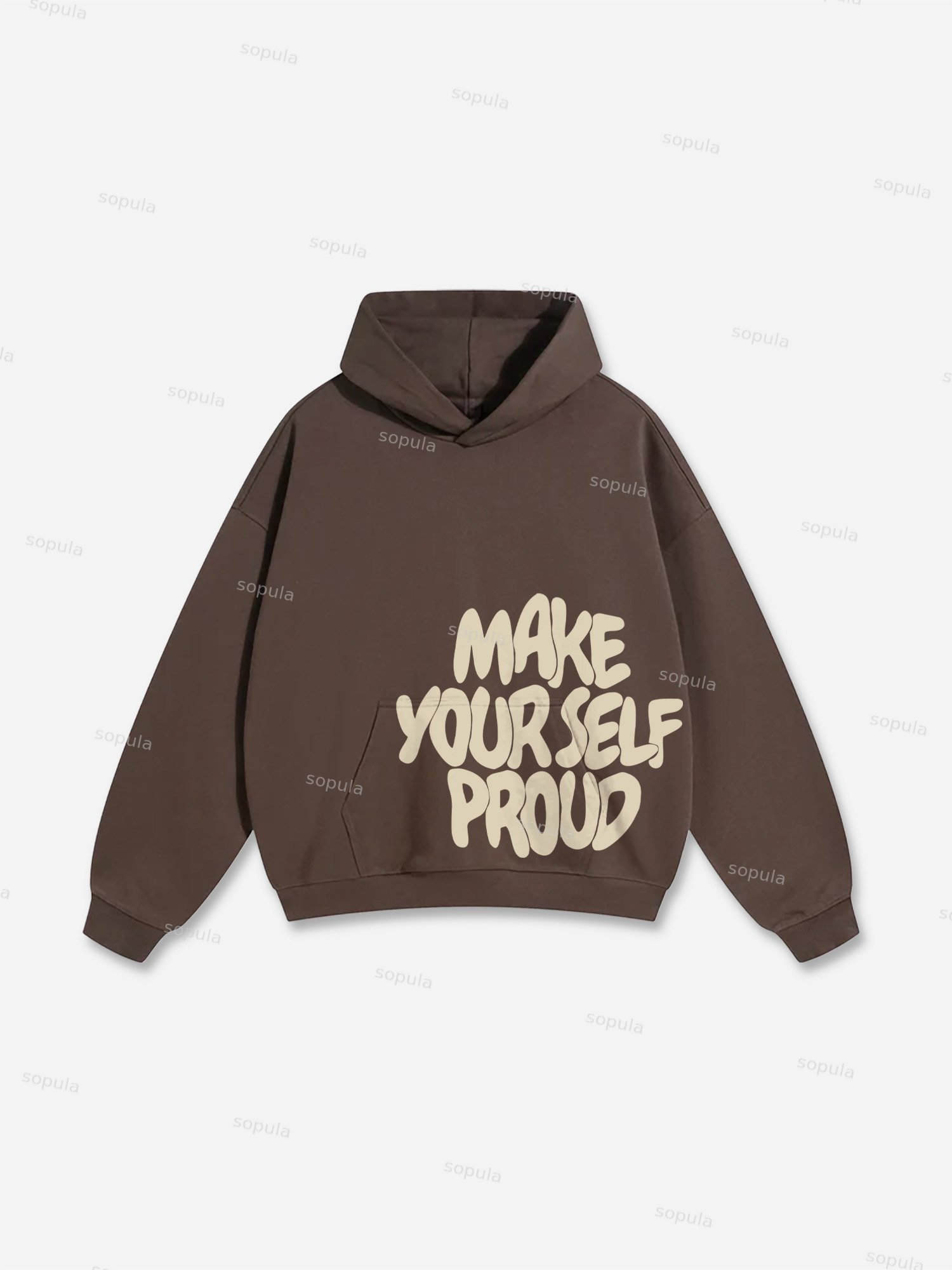 Sopula Make Yourself Prould Letter Print Graphic Hoodie