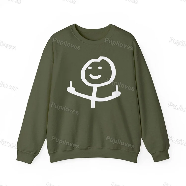 Pupiloves Pupiloves  Stickman Giving Middle Finger Sweatshirt