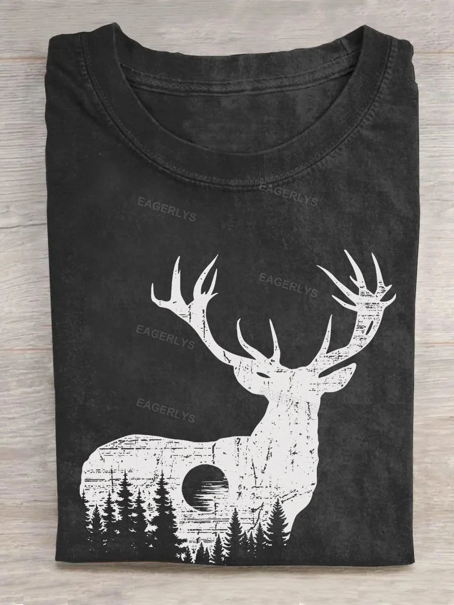 Eagerlys Deer Outdoor Scene T-shirt Eagerlys