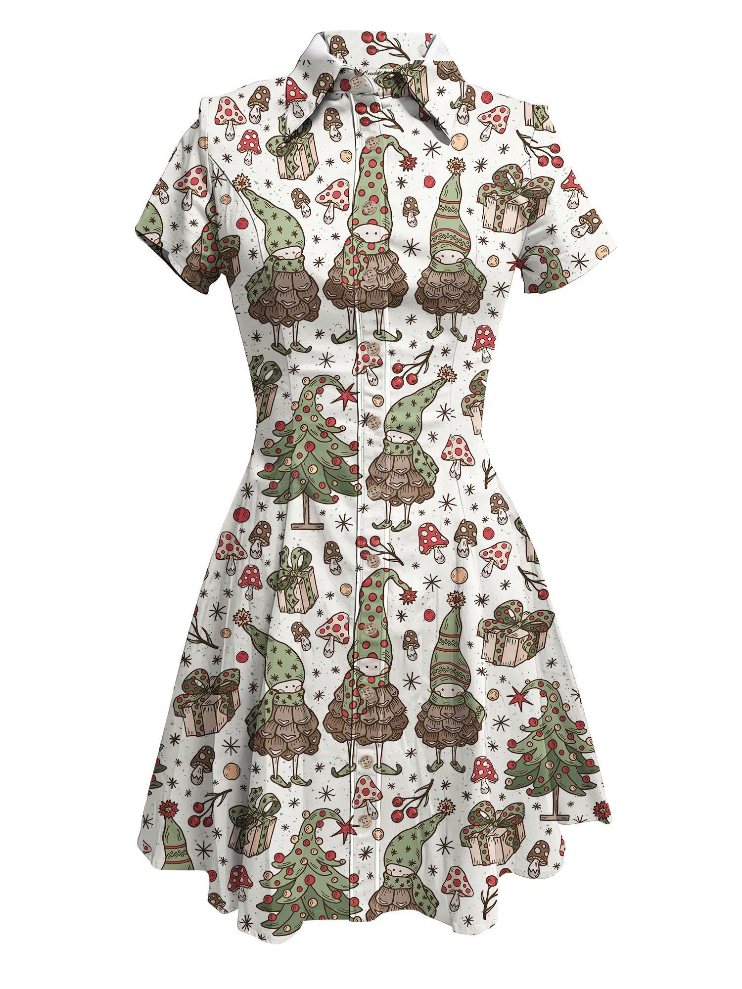 【Olena Kovalova X Boozelele】Christmas in the Whimsical Forest - 100% Cotton Dress