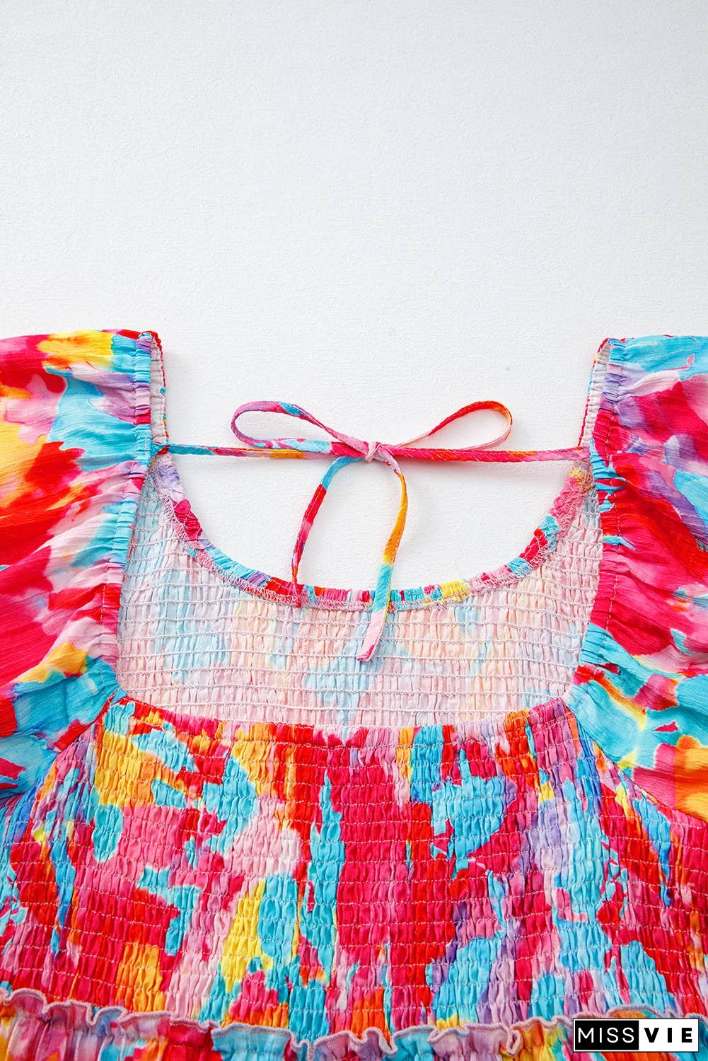 Abstract Printed Square Neck Smocked Dress | Plus Size 1X-4X
