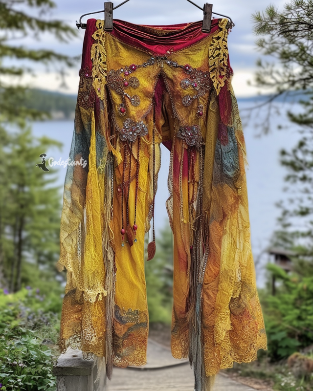 Summer Vacation Ruffle Lace Contrast Pants 3e9b