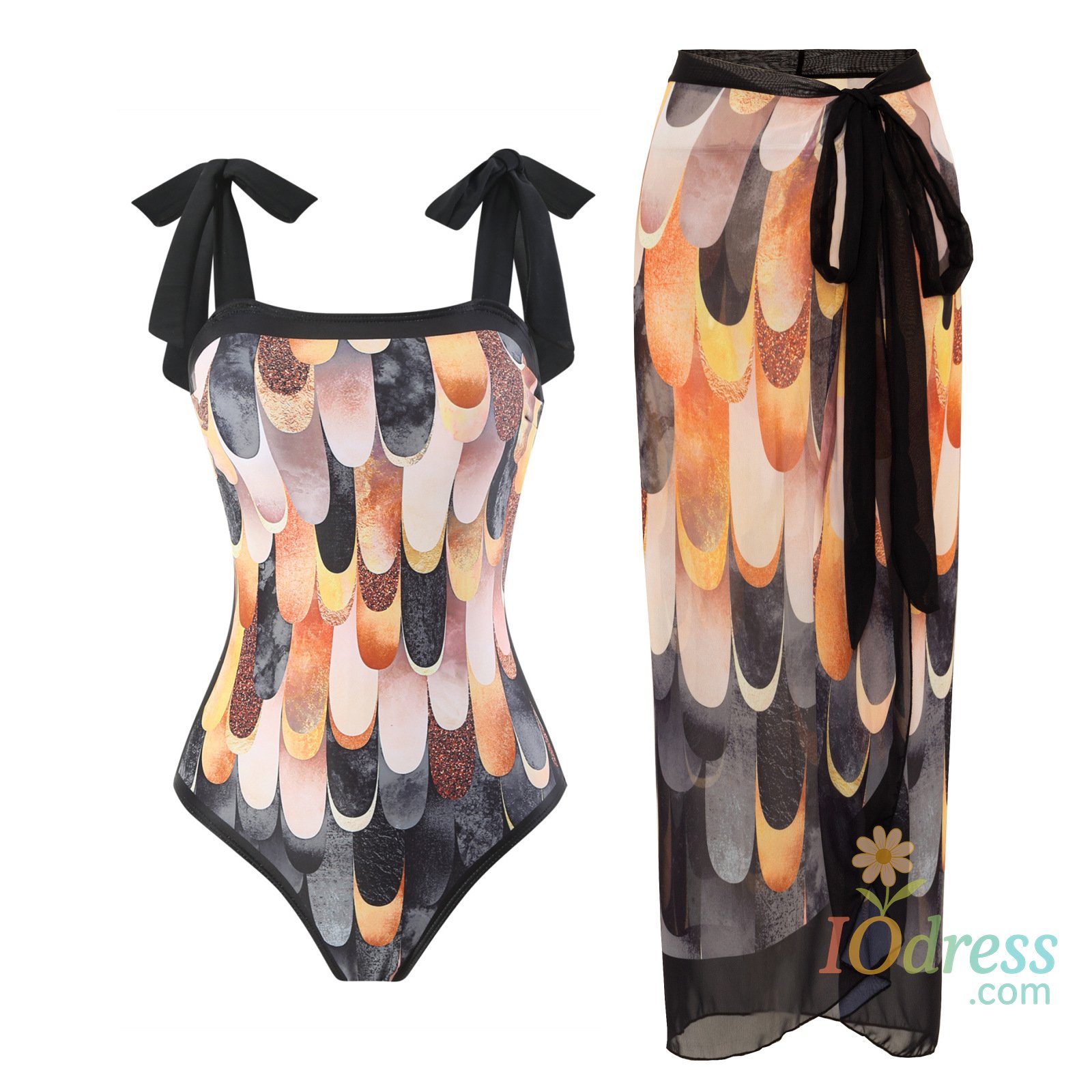 IO Dress 2025 Sexy Two-Piece Skirt Women's Bikini Set Push Up Floral Print Swimwear Sling Beachwear Swimsuit Party Brazilian Bathing Suit