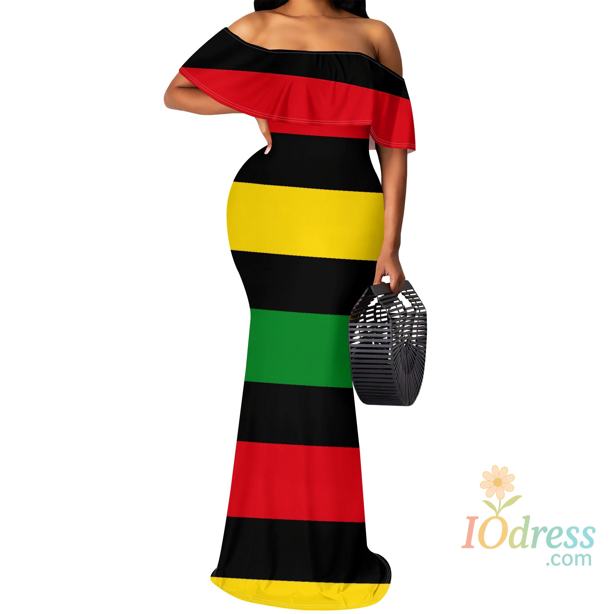 IO Dress Juneteenth 1865 Maxi Dress S-3XL African American Pride Off Shoulder Gown