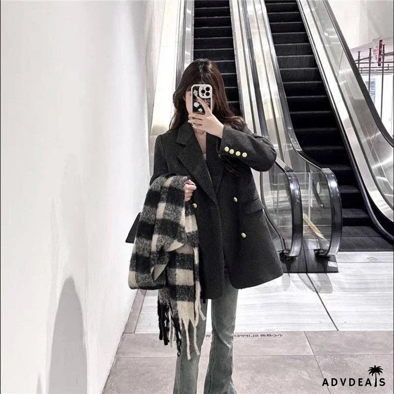Dark Gray Woolen Suit Jacket