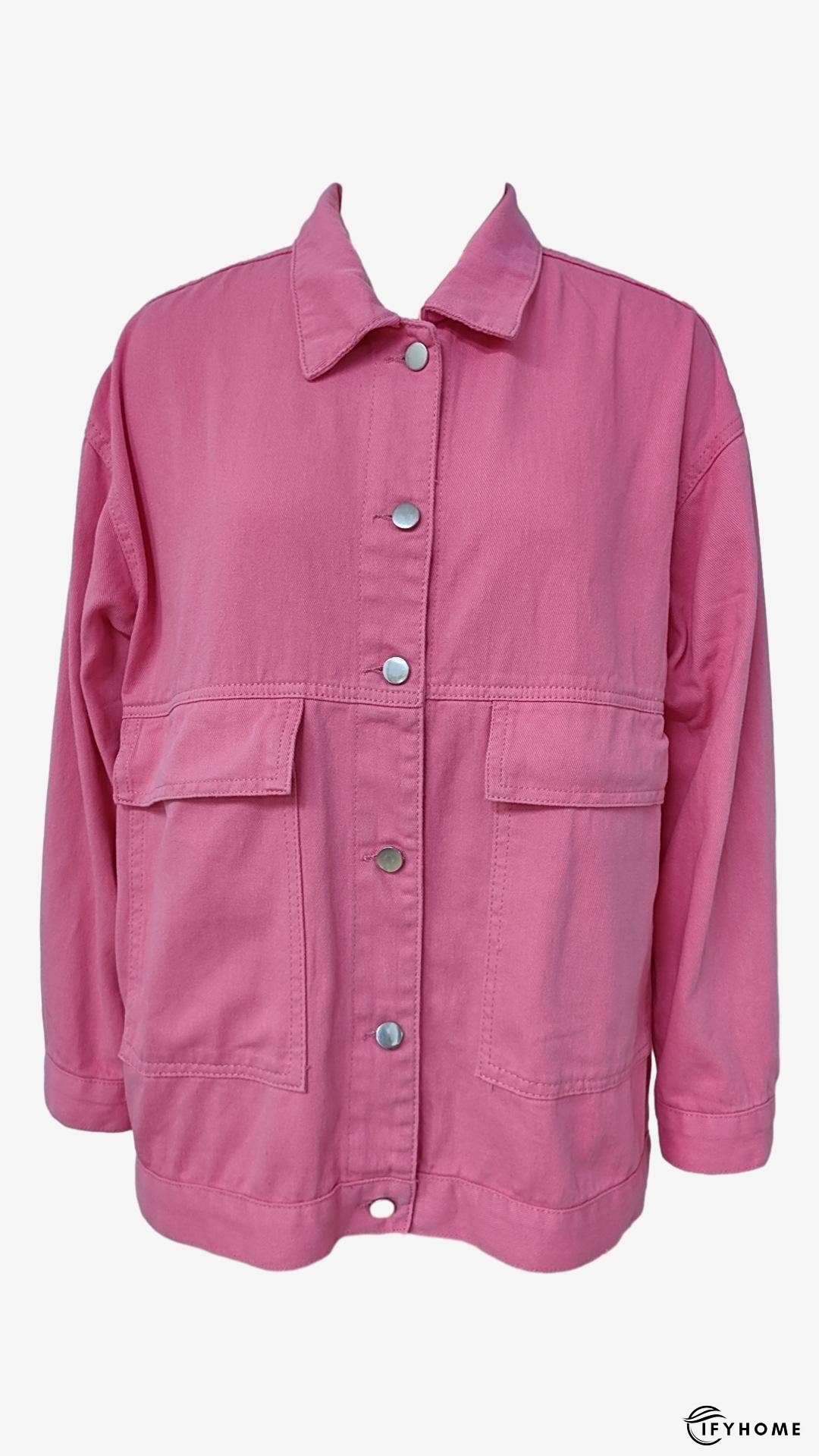 Retro Denim Long Sleeves Cargo Jacket With Pockets | IFYHOME