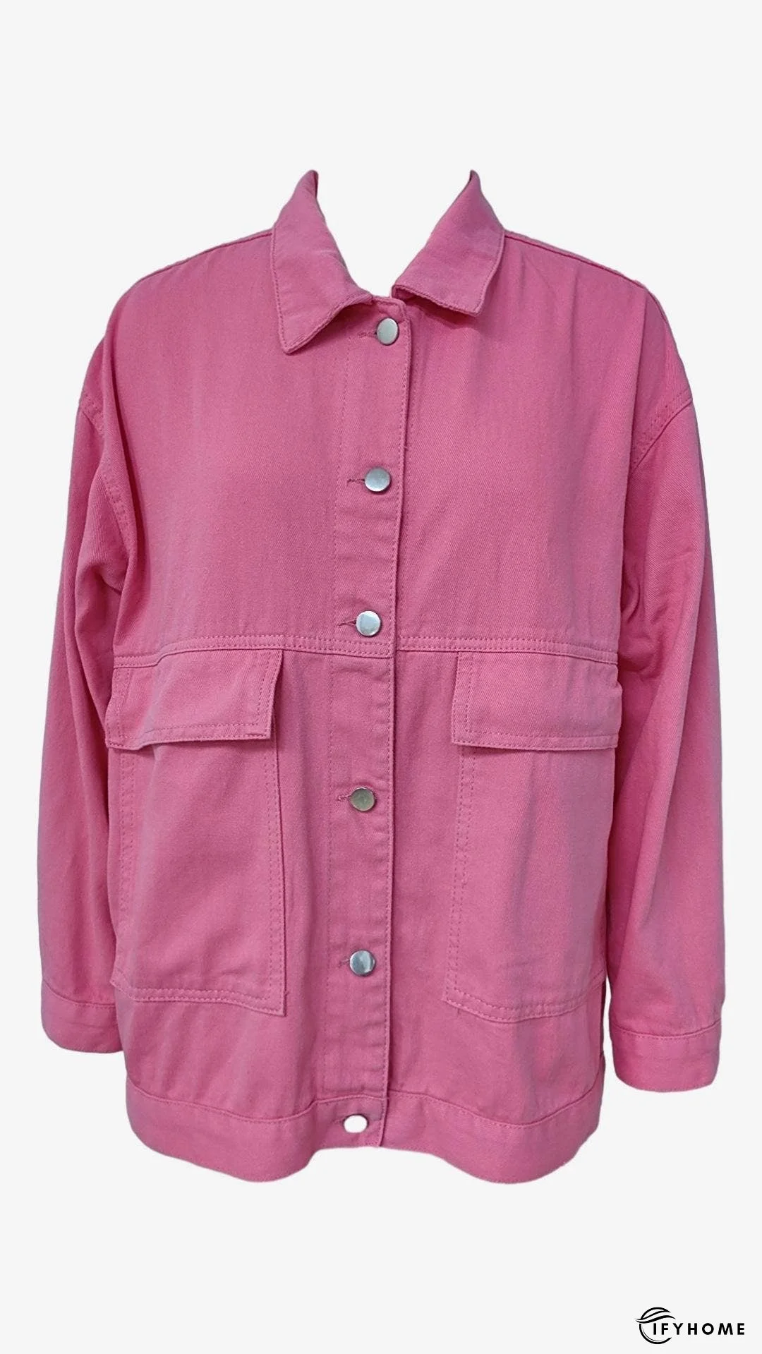 Retro Denim Long Sleeves Cargo Jacket With Pockets | IFYHOME