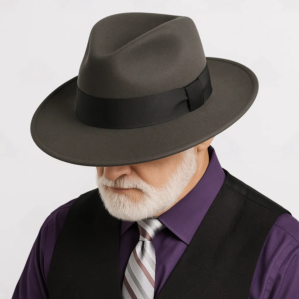 Home Prefer Mens Wool Fedora Hat with Band Classic Wide Brim Fedora Hat for Men Women Panama Dress Hat