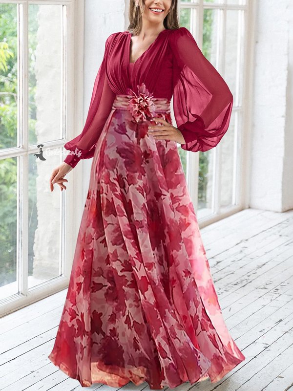 Chiffon Printed Temperament Women's Dress