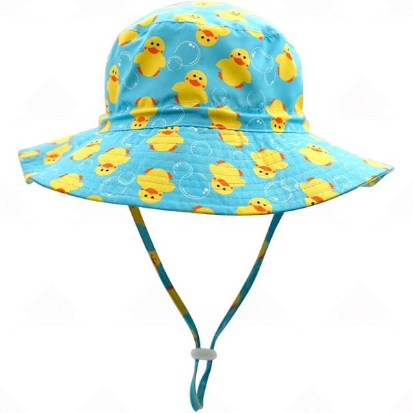 Home Prefer UPF50+ Wide Brim Sun Hat Boys Girls Sun Protection Hat Zoo Beach Swim Safari Bucket Hat for Baby Toddler Kid Duck